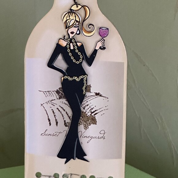 SUNSET VISTA DESIGN WINE BOTTLE CHARM SET:NWT WINE BOTTLE CHARM + 6 GLASS CHARMS - Picture 2 of 8